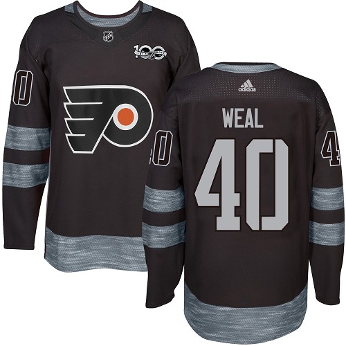 Adidas Flyers #40 Jordan Weal Black 1917-100th Anniversary Stitched NHL Jersey - Click Image to Close
